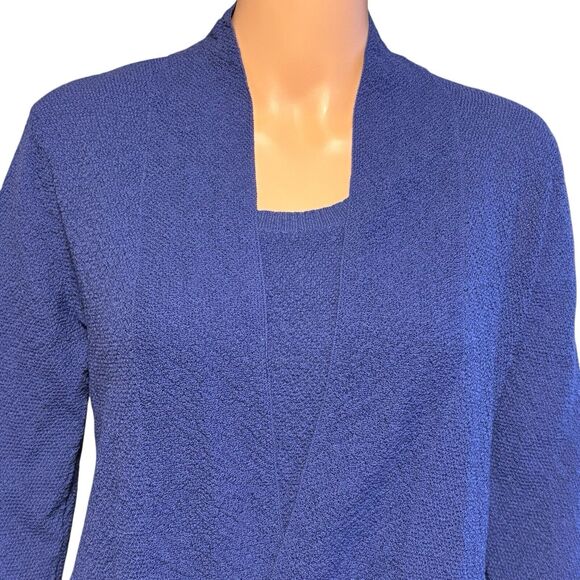 Eileen Fisher Size XS Petite PP Purple Cami + Cardigan Set 100% Italian Wool - Picture 4 of 6